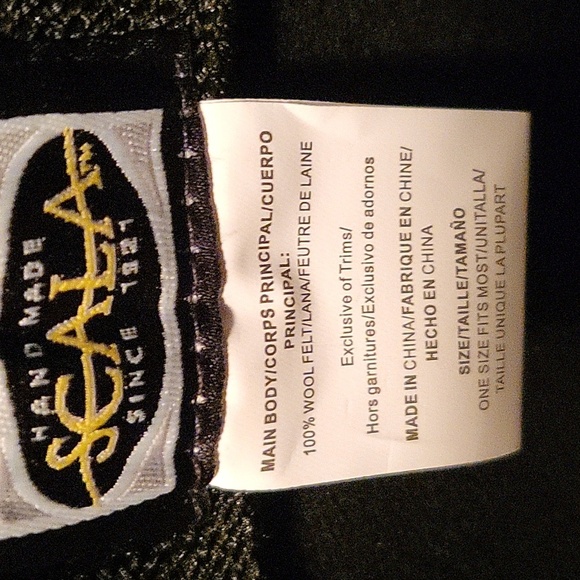 NWT Scala Hand Made 100% Wool Felt Shapeable Black OSFM Adult Unisex Cowboy Hat - Picture 6 of 7